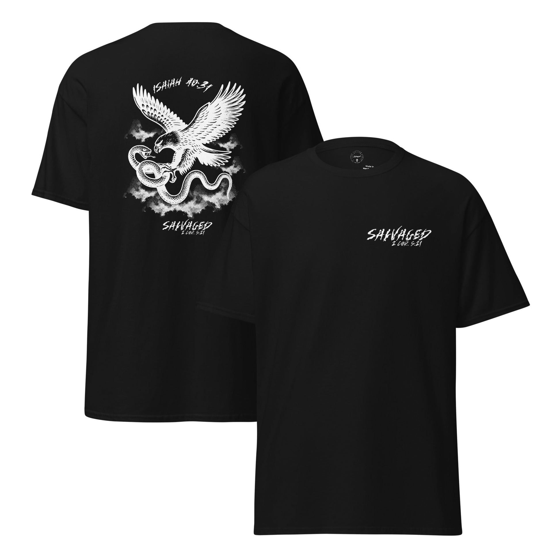 Isaiah 40:31 black tee - Salvaged Clothing co.